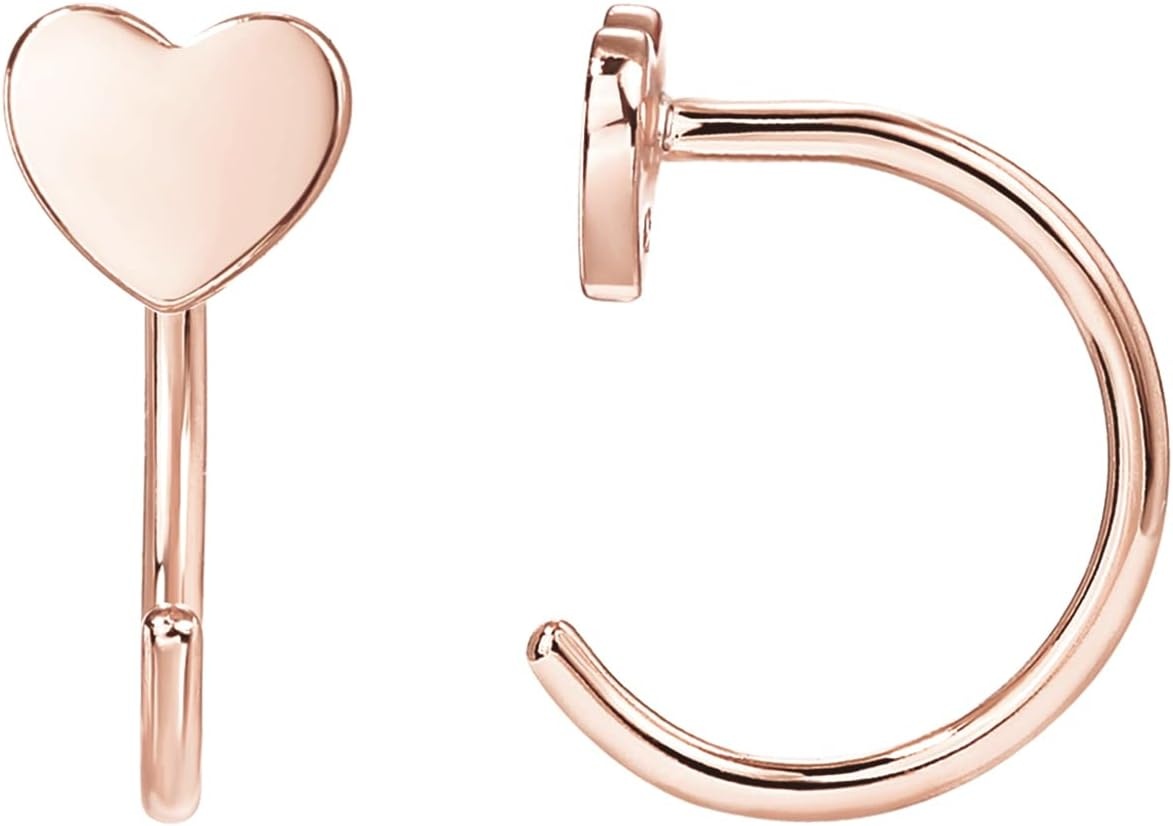 image:imagePAVOI 925 Sterling Silver Huggie Half Hoop Earrings Hypoallergenic Minimalist Tiny Cartilage EarringRose Gold