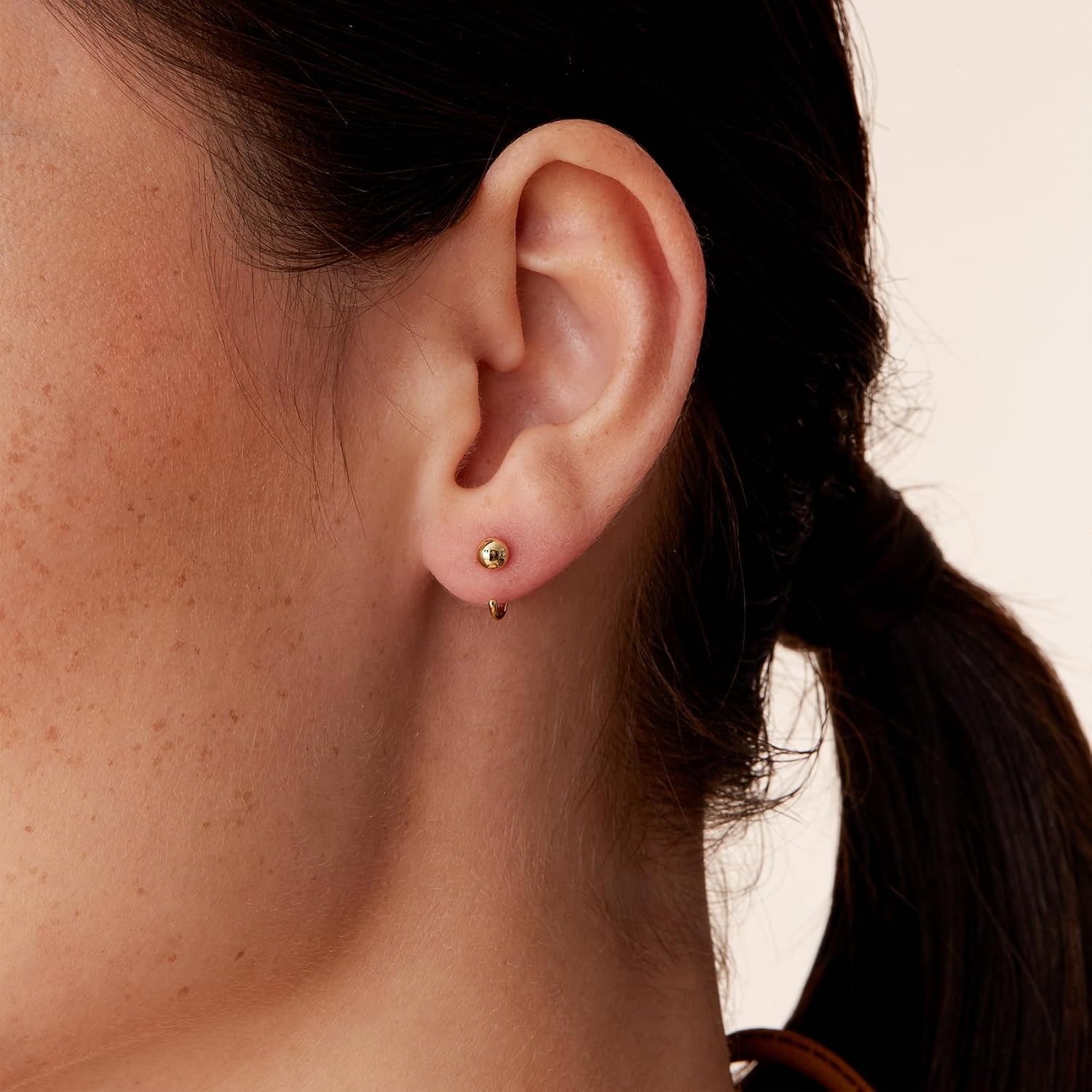 image:imagePAVOI 925 Sterling Silver Huggie Half Hoop Earrings Hypoallergenic Minimalist Tiny Cartilage EarringRose Gold