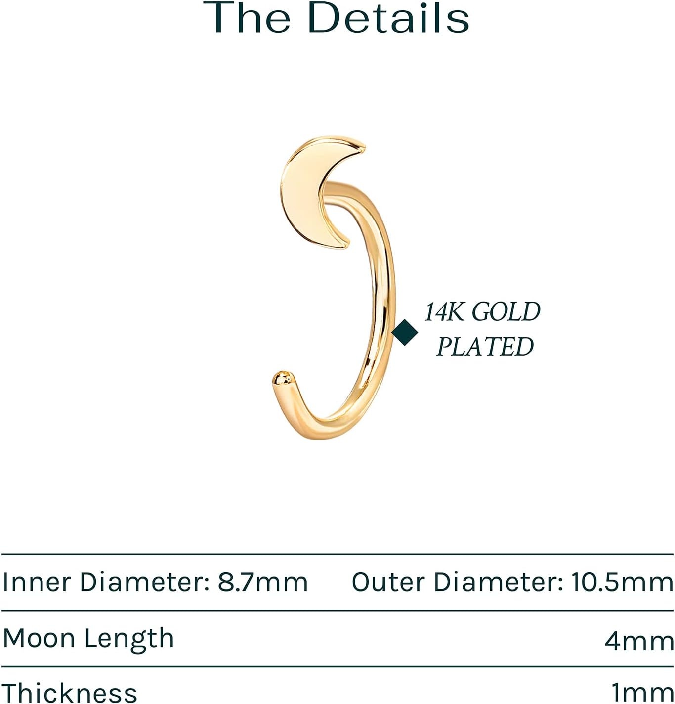 image:imagePAVOI 925 Sterling Silver Huggie Half Hoop Earrings Hypoallergenic Minimalist Tiny Cartilage EarringYellow Gold