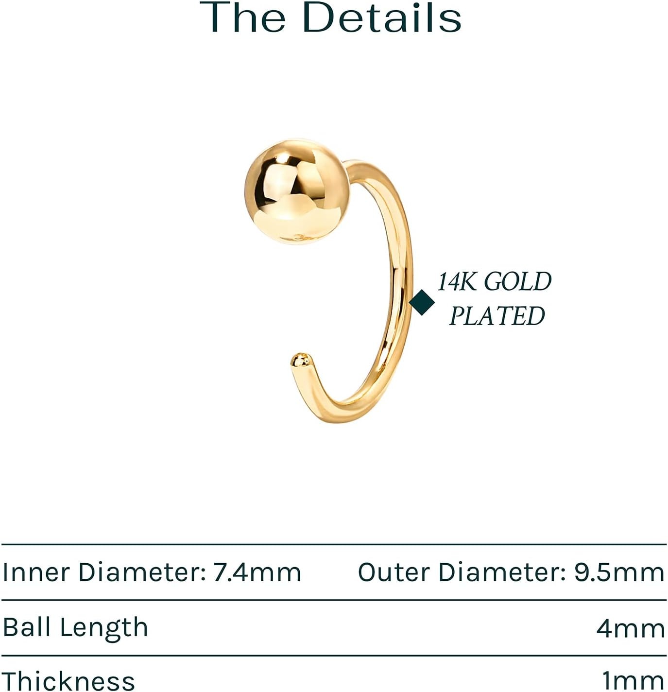 image:imagePAVOI 925 Sterling Silver Huggie Half Hoop Earrings Hypoallergenic Minimalist Tiny Cartilage EarringYellow Gold