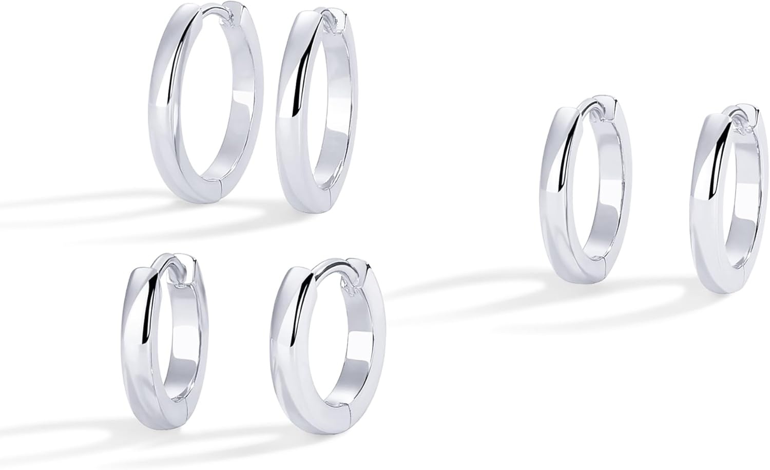 image:imagePAVOI Gold Hoop Earrings for Women 14K Gold Plated 925 Sterling Silver Posts 3 Pairs Hoop Earrings Set for Women Hypoallergenic Huggie Earring PackPlain