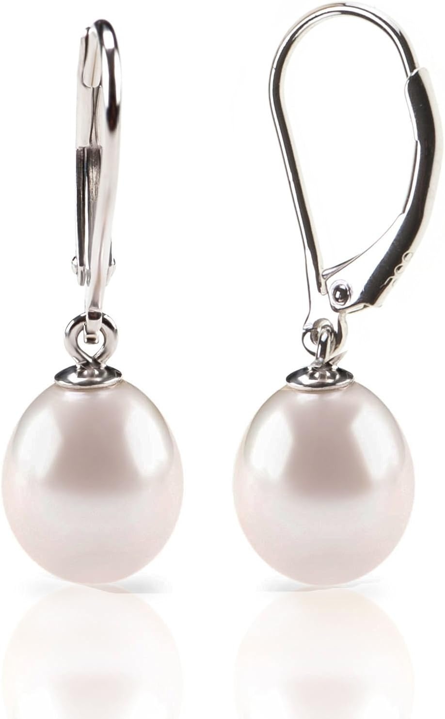 image:imagePAVOI Handpicked AAA Quality Freshwater Cultured Pearl Earrings Leverback Dangle Stud Pearl EarringsWhite Gold