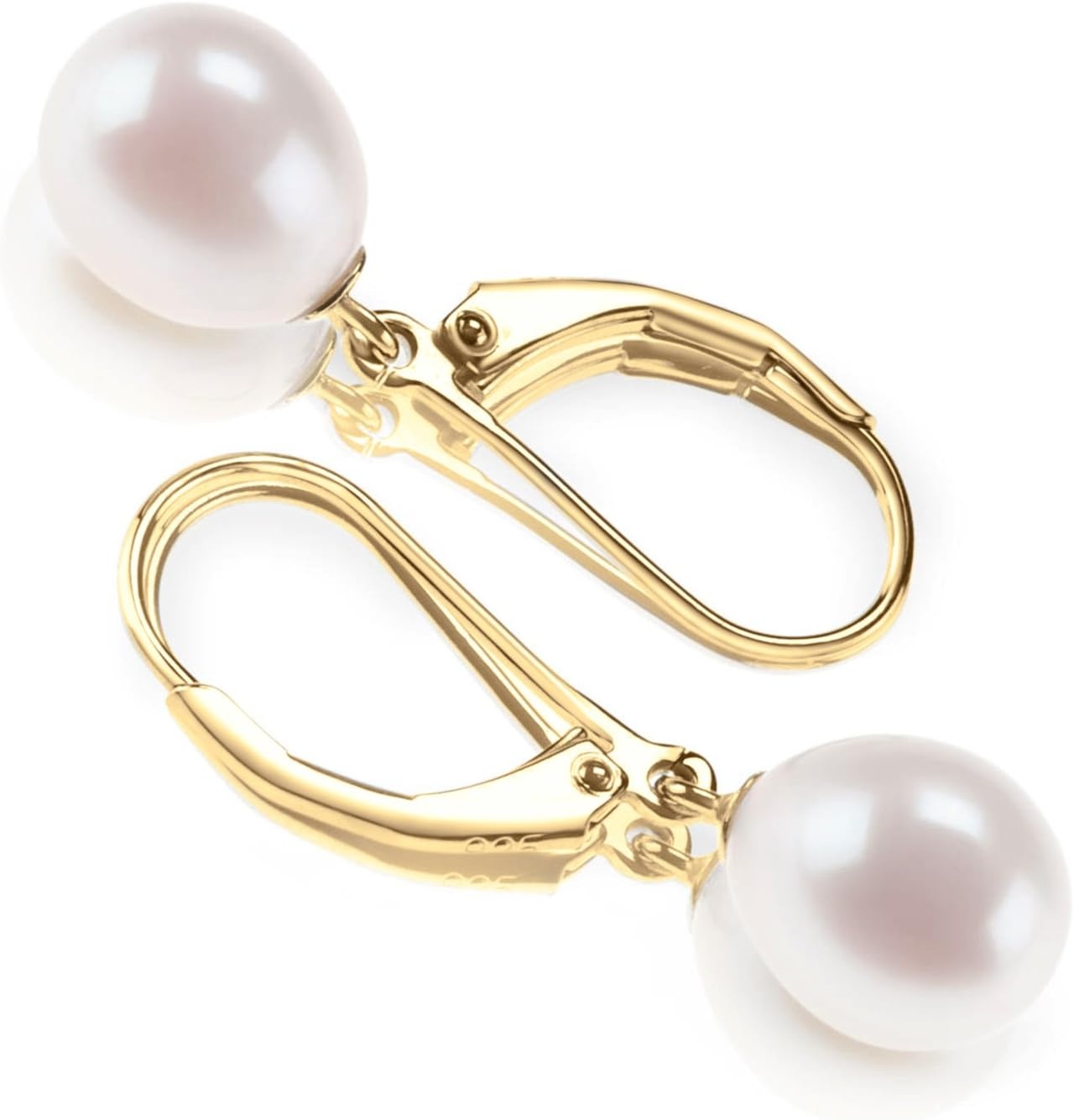 image:imagePAVOI Handpicked AAA Quality Freshwater Cultured Pearl Earrings Leverback Dangle Stud Pearl EarringsYellow Gold