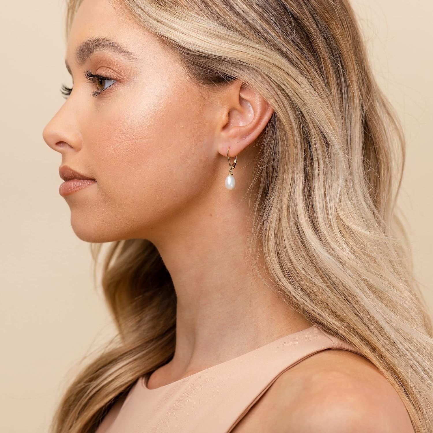 image:imagePAVOI Handpicked AAA Quality Freshwater Cultured Pearl Earrings Leverback Dangle Stud Pearl EarringsYellow Gold