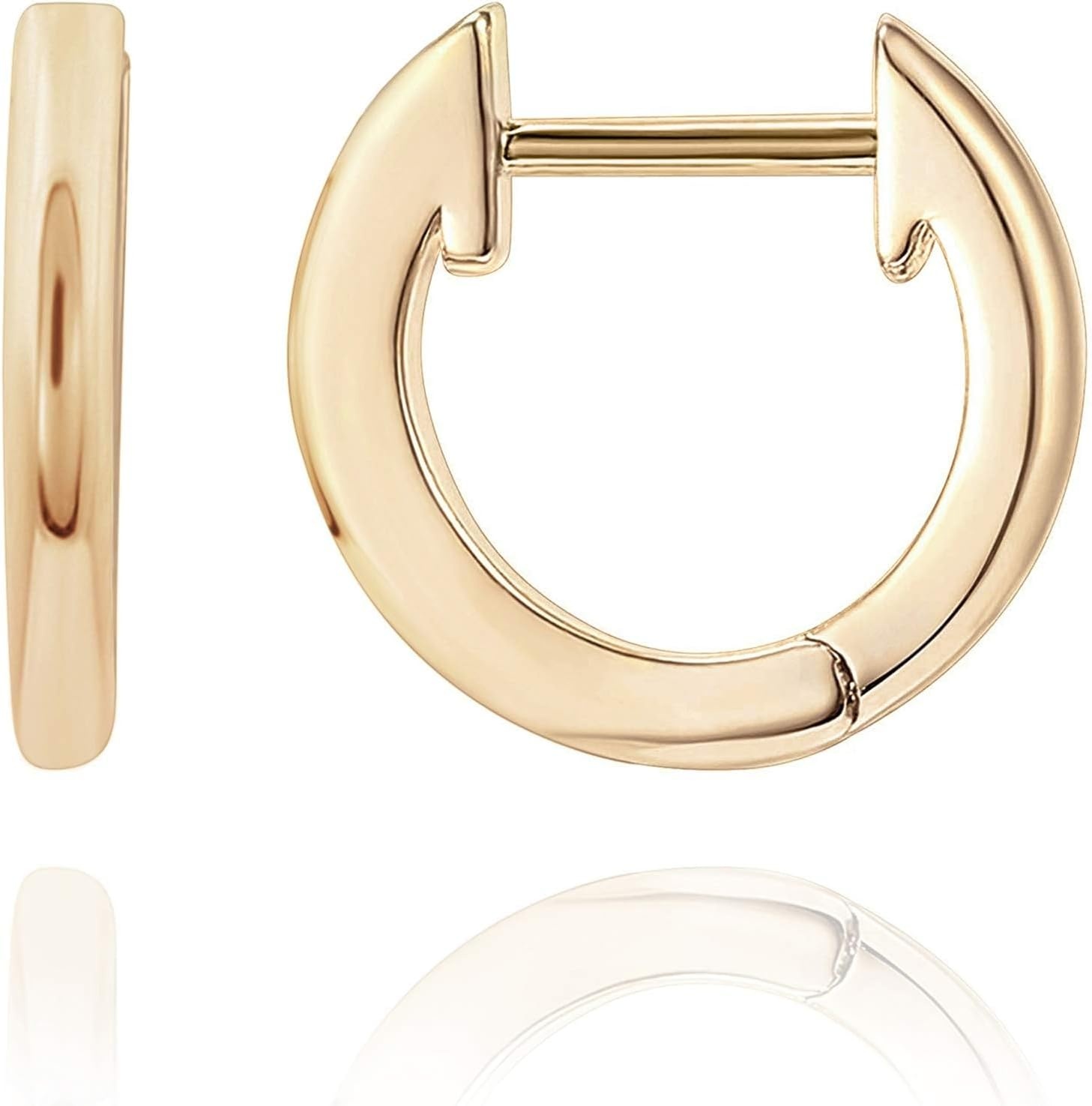image:imagePAVOI Small Gold Hoop Earrings for Women 14K Gold Plated Huggie Earring Hypoallergenic Earring Set Dainty Huggie Hoops with 925 Sterling Silver Posts Cartilage Hoop Earrings18K Yellow Gold Vermeil