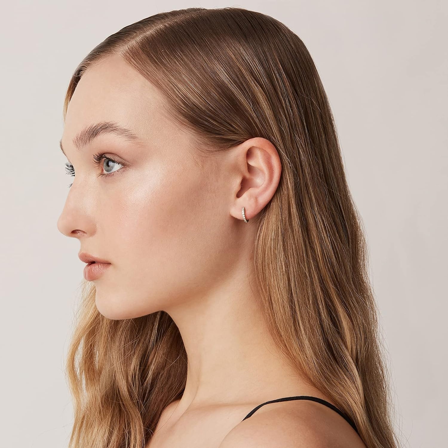 image:imagePAVOI Small Gold Hoop Earrings for Women 14K Gold Plated Huggie Earring Hypoallergenic Earring Set Dainty Huggie Hoops with 925 Sterling Silver Posts Cartilage Hoop EarringsWhite Gold