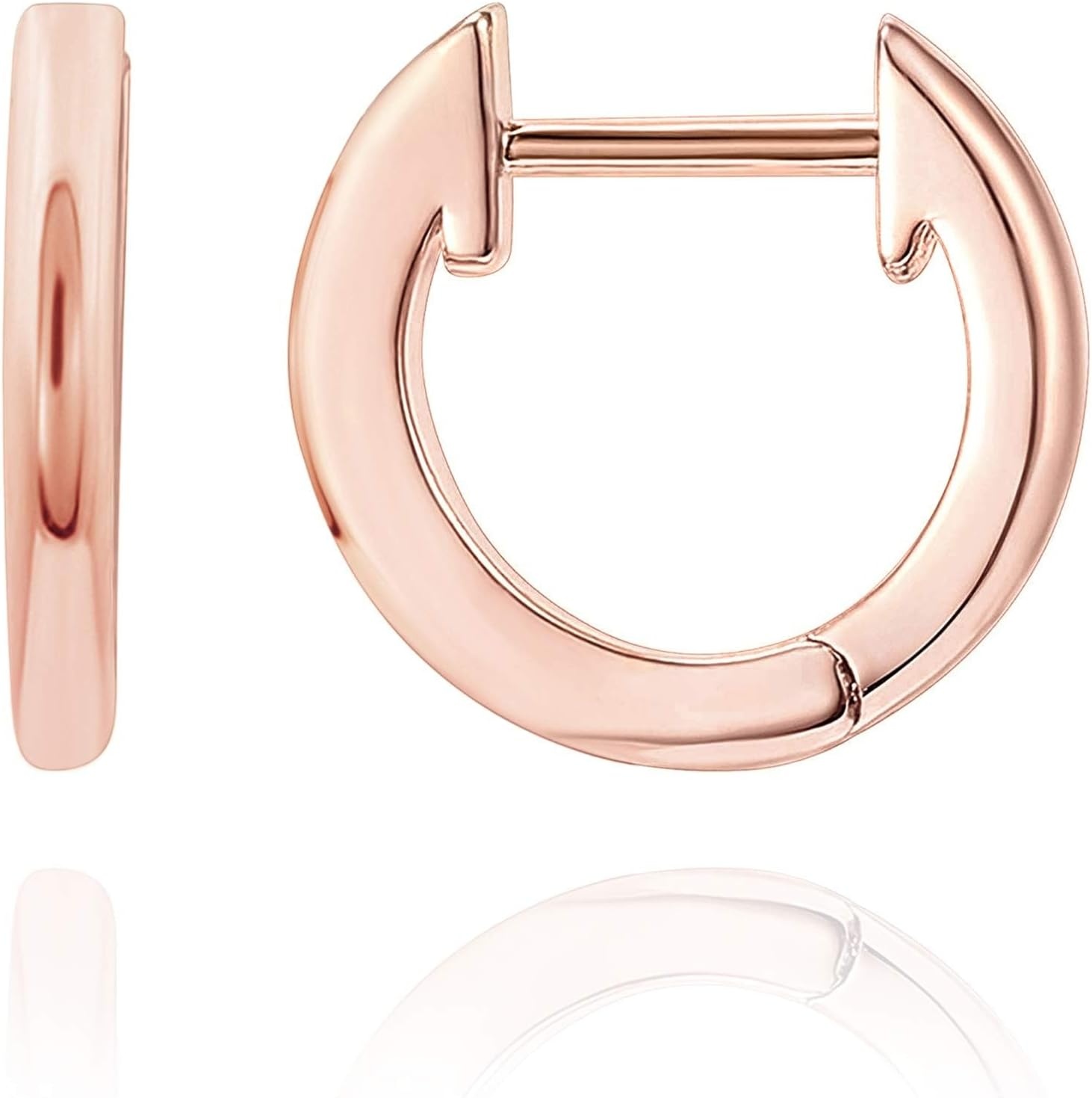 image:imagePAVOI Small Gold Hoop Earrings for Women 14K Gold Plated Huggie Earring Hypoallergenic Earring Set Dainty Huggie Hoops with 925 Sterling Silver Posts Cartilage Hoop Earrings18K Rose Gold Vermeil