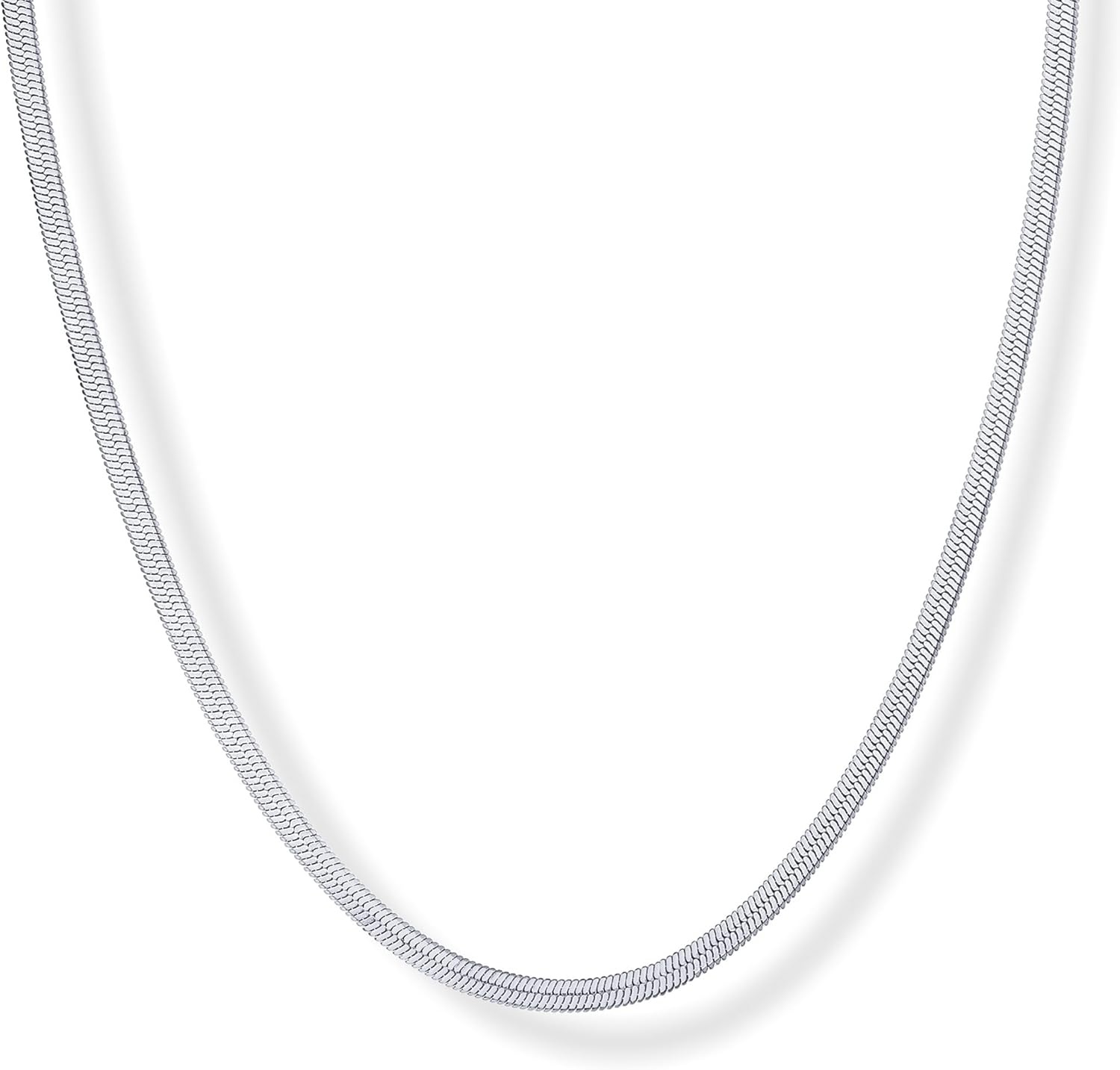 image:imagePAVOI Waterproof Chain Necklace for Women 14K Gold Plated Flat Curb Herringbone Snake Rope Figaro Cuban Link amp Paperclip Necklace Trendy Stainless Steel Chain Fashion JewelryWhite Gold