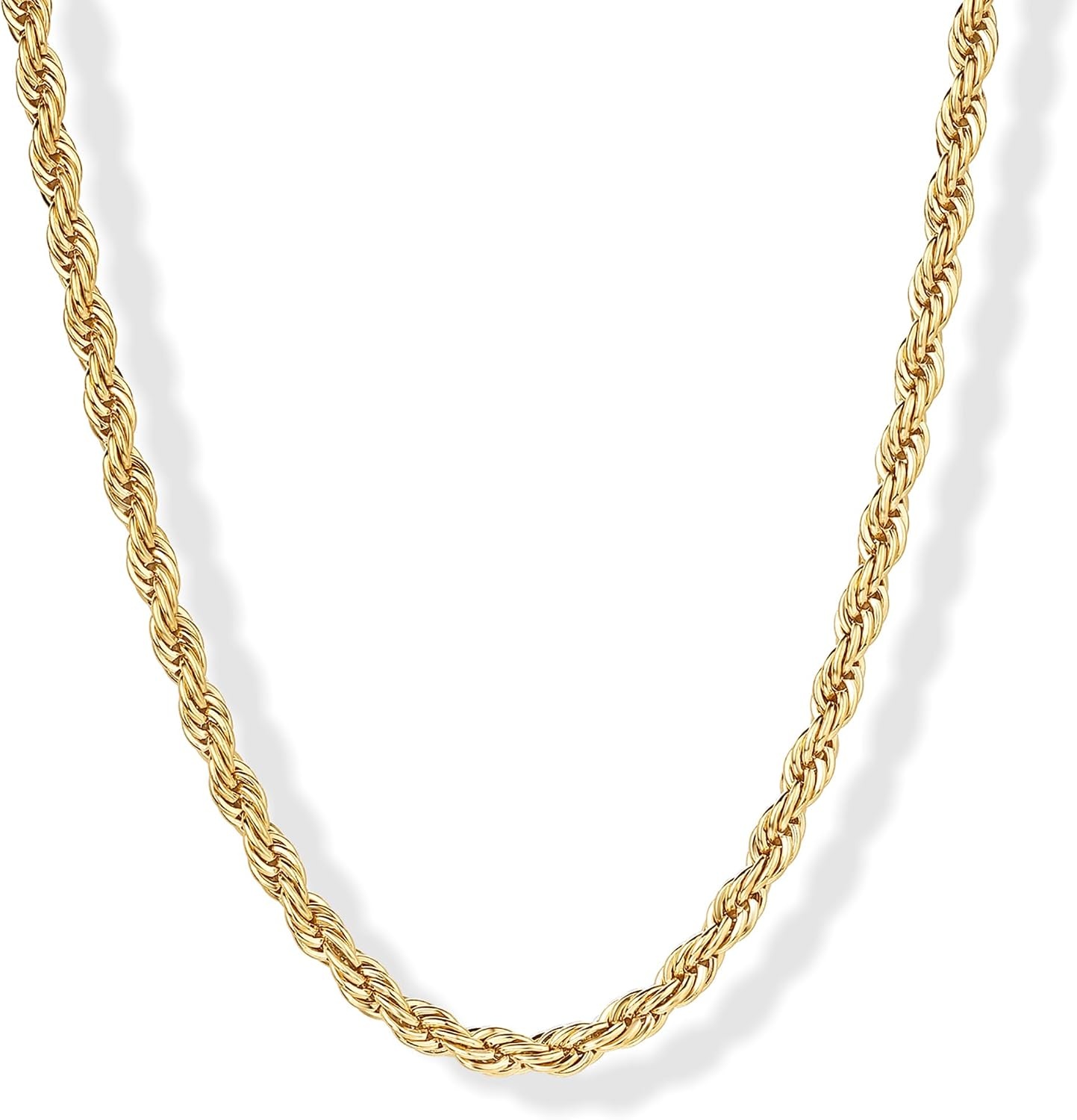 image:imagePAVOI Waterproof Chain Necklace for Women 14K Gold Plated Flat Curb Herringbone Snake Rope Figaro Cuban Link amp Paperclip Necklace Trendy Stainless Steel Chain Fashion JewelryYellow Gold