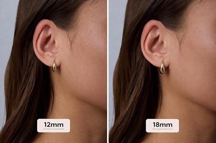 image:imagePAVOI Waterproof Reversible Chunky Hoop Earrings with Mixed Metals 14K Gold Plated Thick Two Tone Hoop Earrings Two Ways Stainless Steel Hypoallergenic Statement Jewelry18 Millimeters