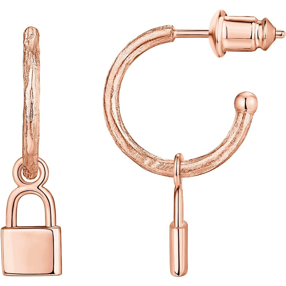 image:imagePAVOI 14K Gold Plated 925 Sterling Silver Post Huggie With Dangle Small Hoop Earrings For Women Trendy Dangle Hoop EarringsRose Gold