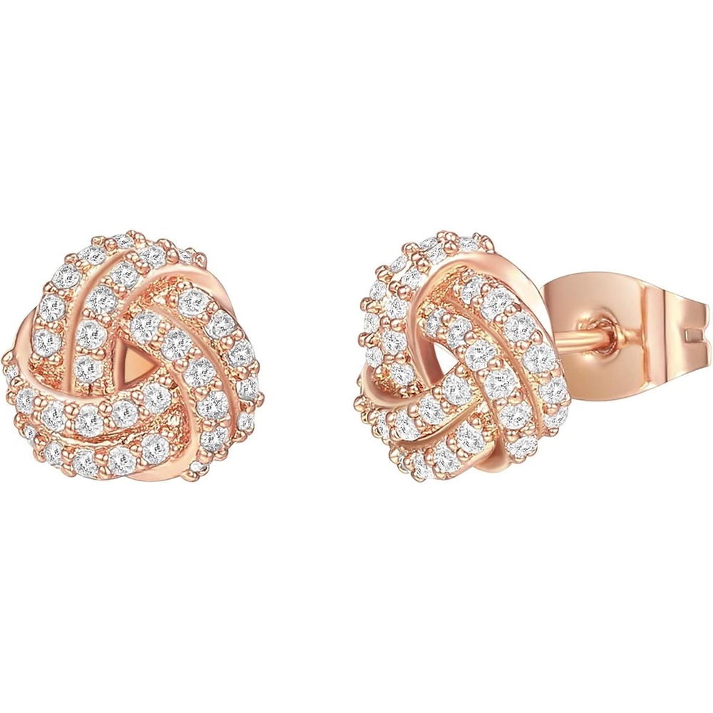 image:imagePAVOI 14K Gold Plated 925 Sterling Silver Post Love Knot Stud Earrings  Gold Earrings for WomenRose Gold