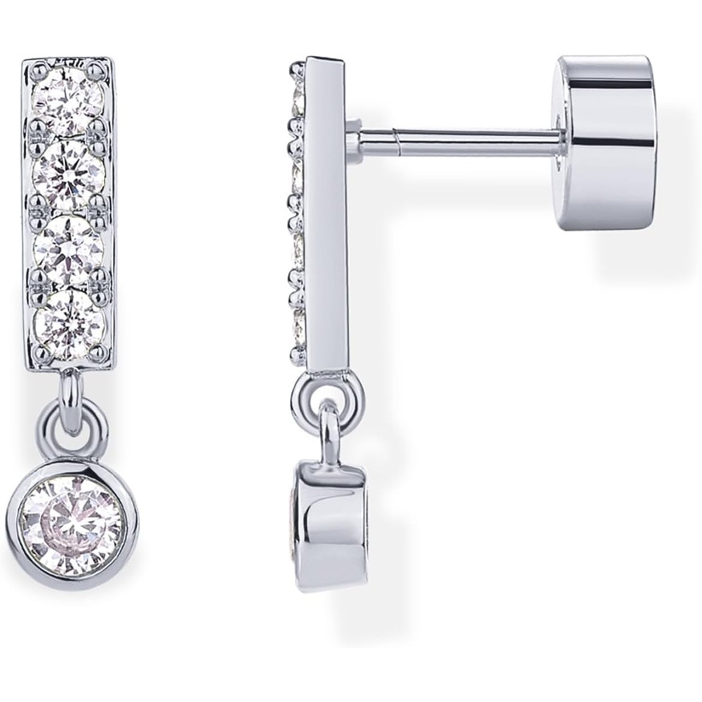 image:imagePAVOI 14K Gold Plated 925 Sterling Silver Posts Mini Bar Drop Dangle Flatback Earrings for Women Dainty Helix Cartilage Piercing Jewelry Baguette Bezel Marquise Pearl Cubic Zirconia Screwback Stud EarringsBezel
