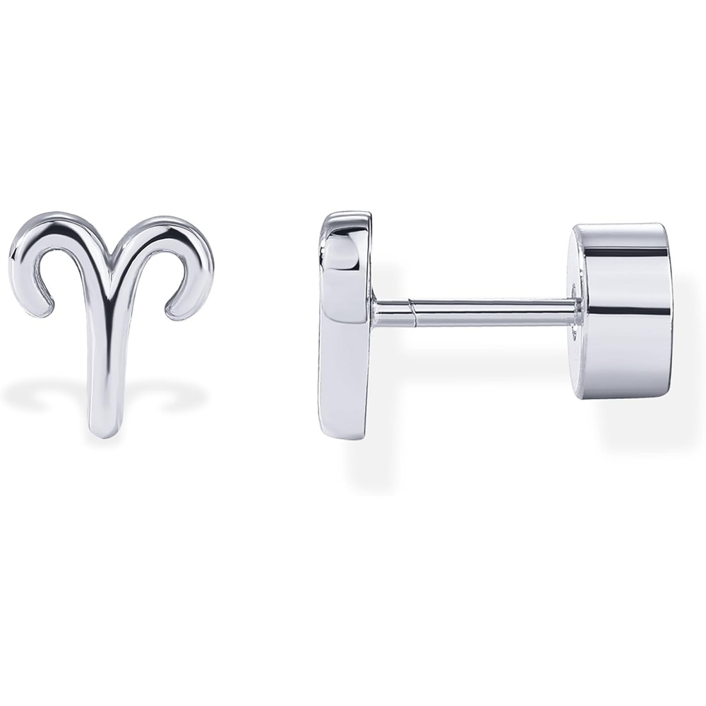 image:imagePAVOI 14K Gold Plated 925 Sterling Silver Posts Zodiac Sign Flat Back Earring Studs Birthday Gift for Women Astrology Earring PairAries