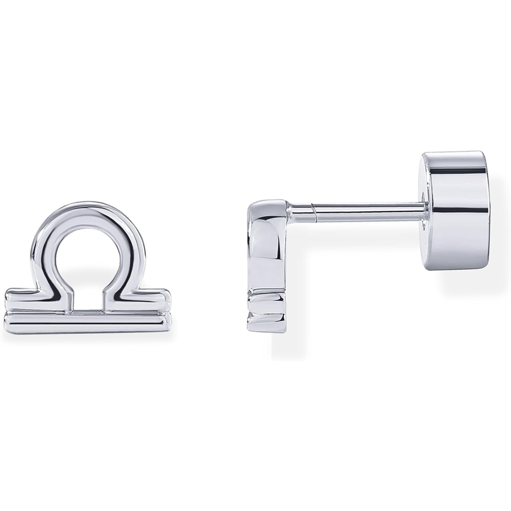 image:imagePAVOI 14K Gold Plated 925 Sterling Silver Posts Zodiac Sign Flat Back Earring Studs Birthday Gift for Women Astrology Earring PairLibra