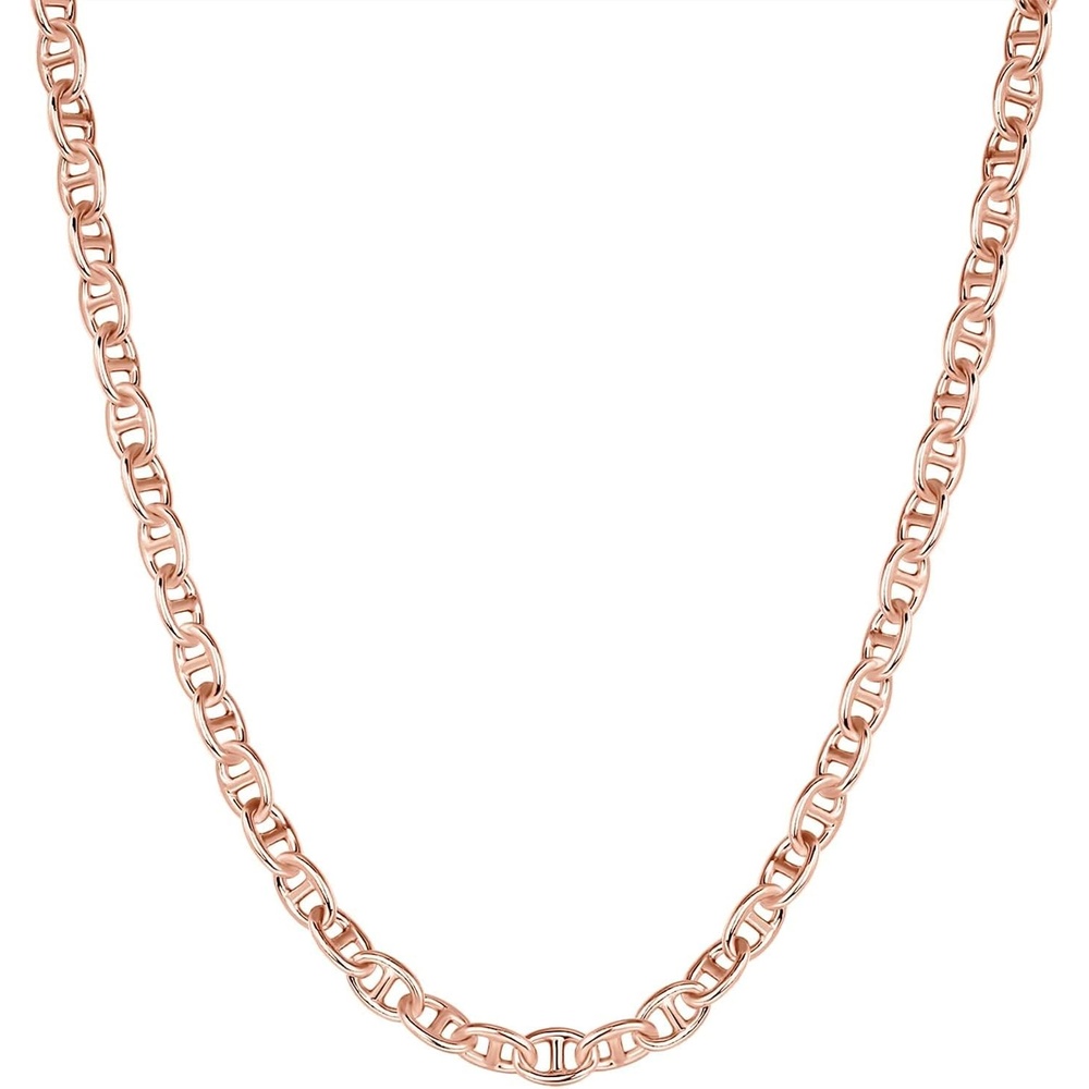 image:imagePAVOI 14K Gold Plated Adjustable Link Chain Necklace for Women  Box Rope Sphere Bead Serpentine Anchor Mariner Gold Chain NecklacesRose Gold