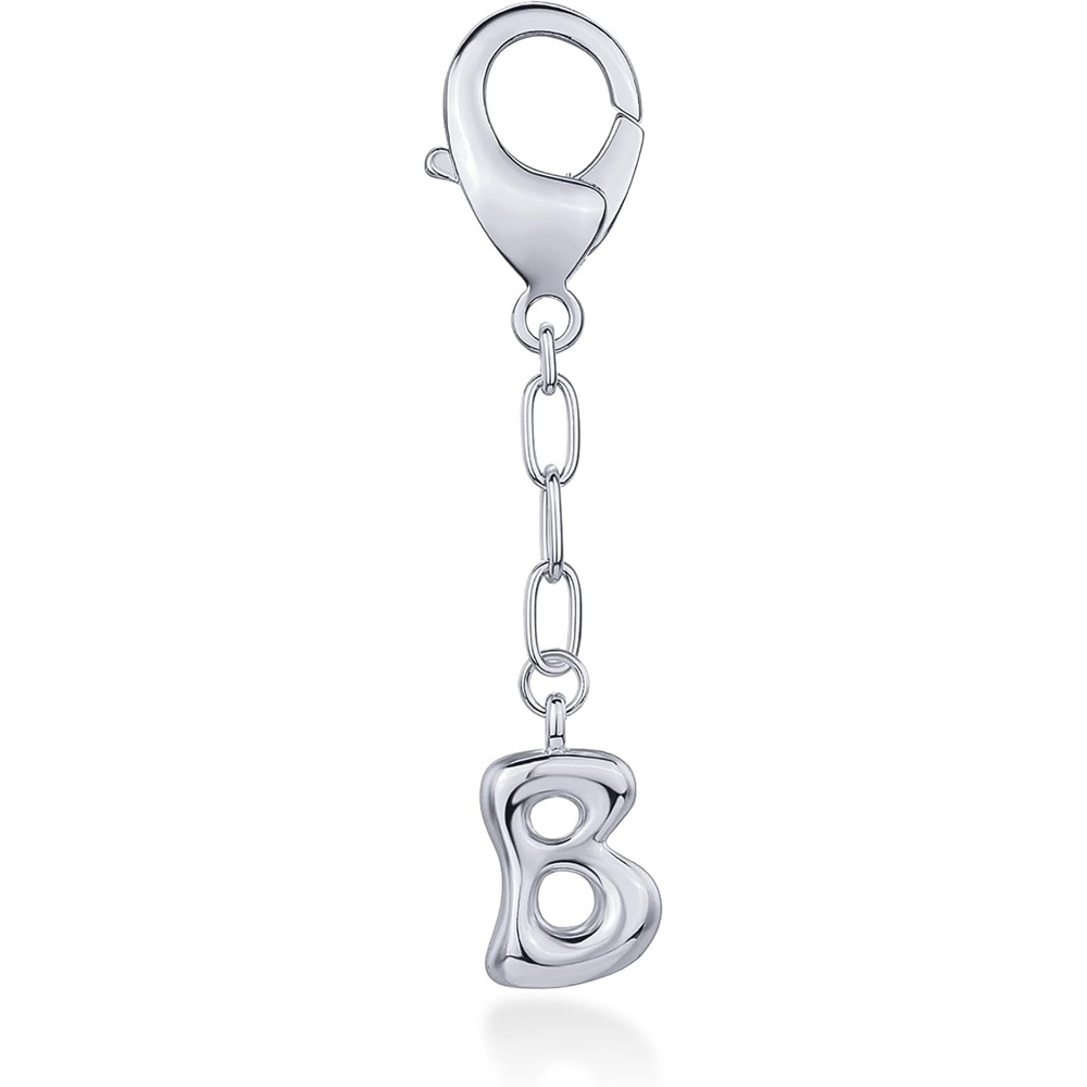 image:imagePAVOI 14K Gold Plated Bubble Letter Bag Charm for Handbags Gold Initial Letter Keychain for Women Chunky Purse Charm GiftB