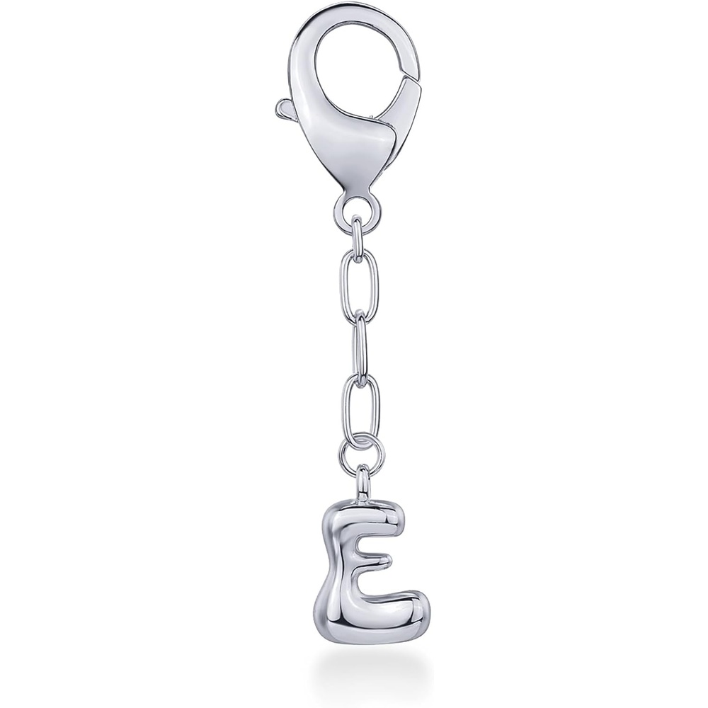 image:imagePAVOI 14K Gold Plated Bubble Letter Bag Charm for Handbags  Gold Initial Letter Keychain for Women  Chunky Purse Charm GiftE