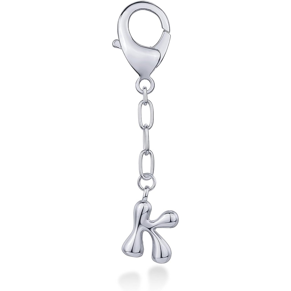 image:imagePAVOI 14K Gold Plated Bubble Letter Bag Charm for Handbags  Gold Initial Letter Keychain for Women  Chunky Purse Charm GiftK