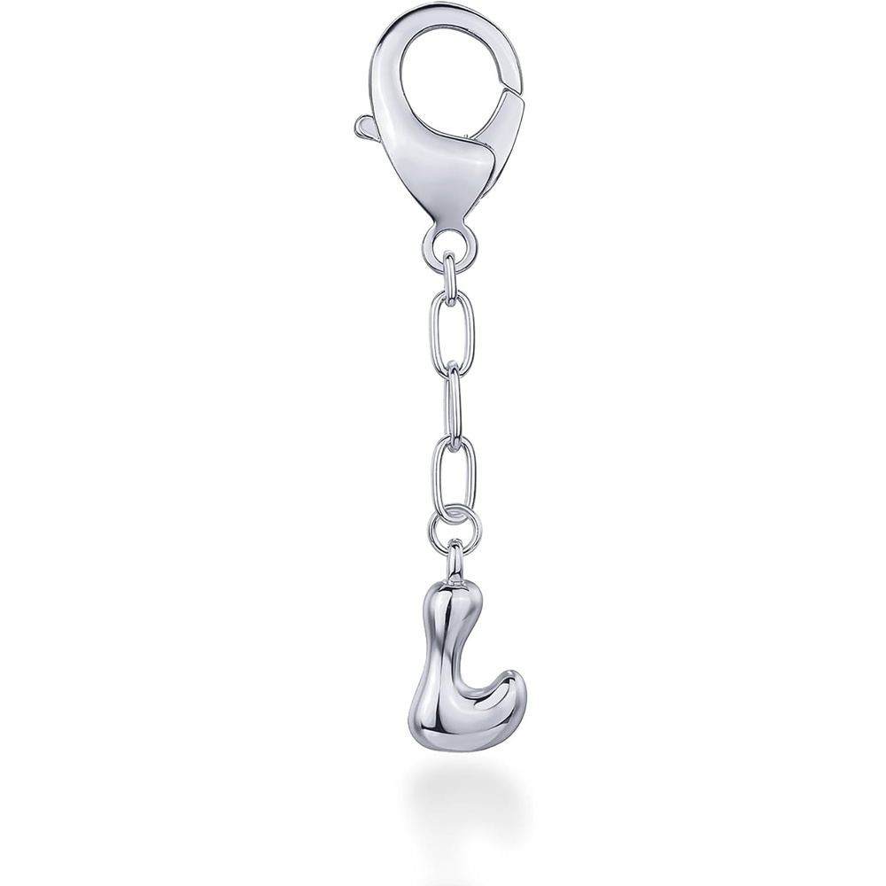 image:imagePAVOI 14K Gold Plated Bubble Letter Bag Charm for Handbags  Gold Initial Letter Keychain for Women  Chunky Purse Charm GiftL