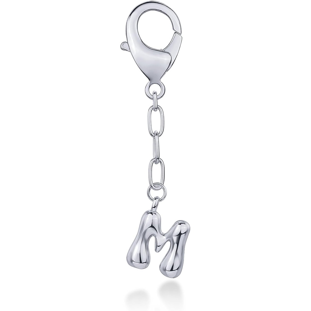 image:imagePAVOI 14K Gold Plated Bubble Letter Bag Charm for Handbags  Gold Initial Letter Keychain for Women  Chunky Purse Charm GiftM
