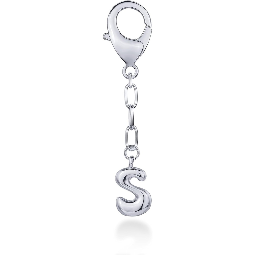 image:imagePAVOI 14K Gold Plated Bubble Letter Bag Charm for Handbags  Gold Initial Letter Keychain for Women  Chunky Purse Charm GiftS
