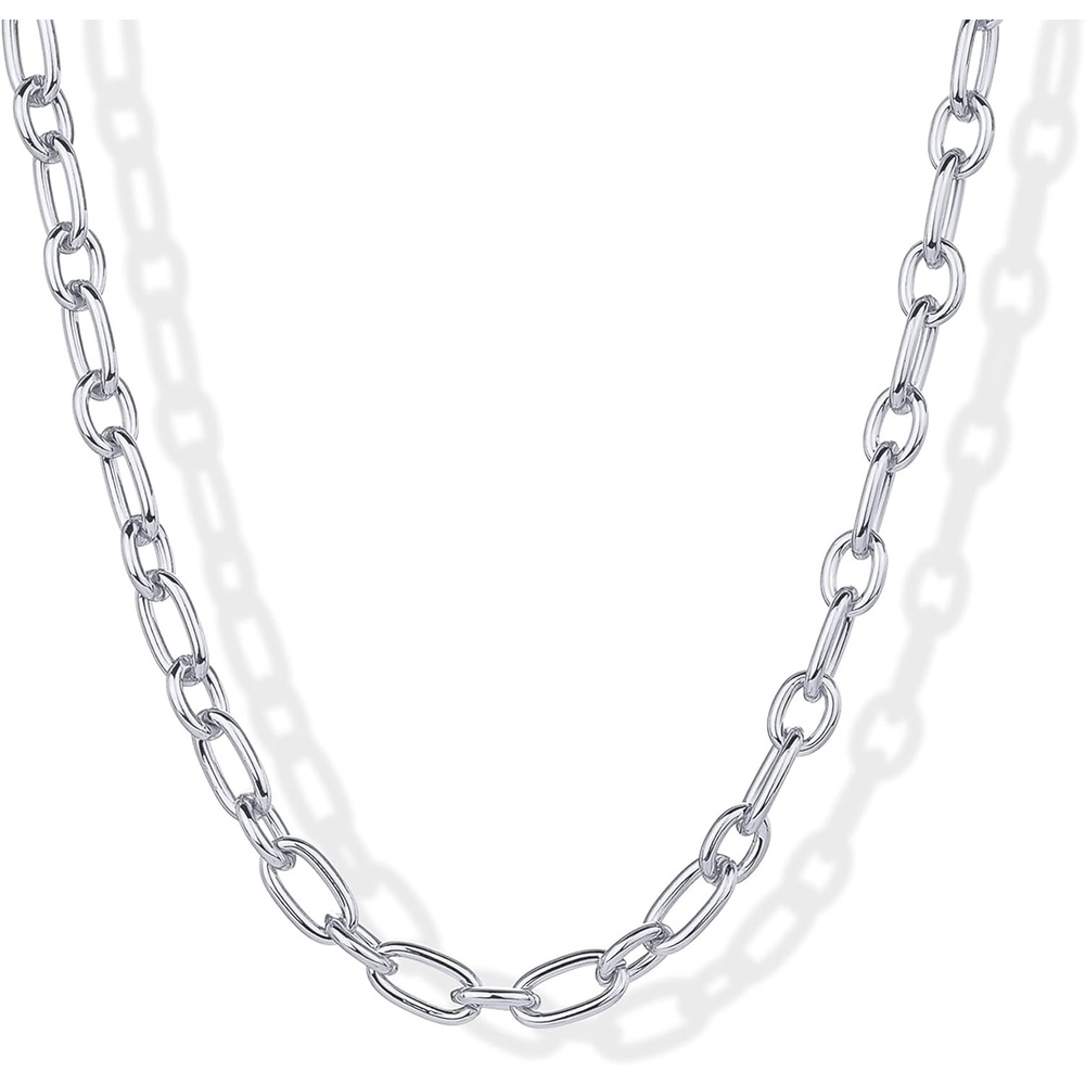 image:imagePAVOI 14K Gold Plated Chunky Chain Choker Necklaces for Women Gold Statement Graduated Link Chain Necklace Bold Oval Link Barbell Links Paperclip ChainsOval Chain