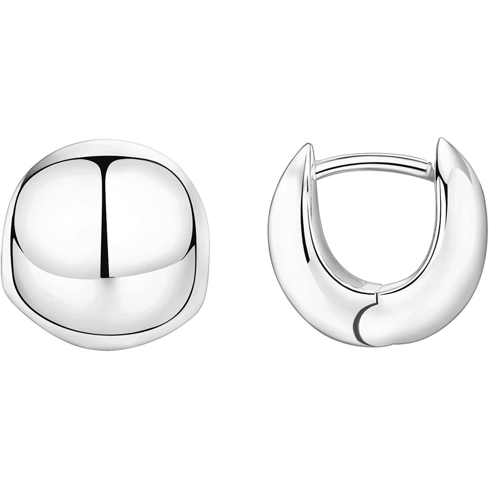 image:imagePAVOI 14K Gold Plated Chunky Huggies Earrings for Women  925 Sterling Silver Posts Small Gold Huggie Hoop Earrings  Ultra Thick Hoops Trendy JewelryWhite Gold