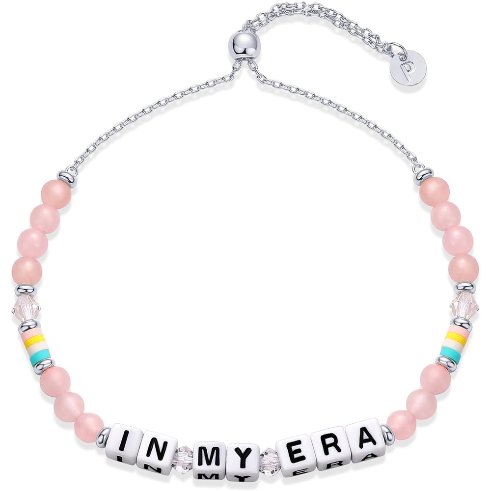 image:imagePAVOI 14K Gold Plated Colored Mantra Evil Eye Beaded Gemstone Bracelets for Women  Adjustable Friendship Beaded Bracelets with Words  I Am Enough Fearless Breathe Good Energy In My Era Grateful You Got This Affirmation BraceletIn My Era