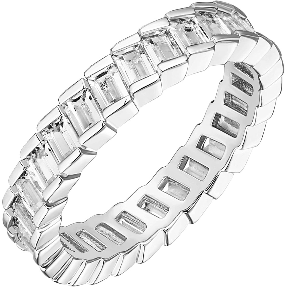 image:imagePAVOI 14K Gold Plated Cubic Zirconia Baguette Cut Eternity Bands for WomenWhite Gold