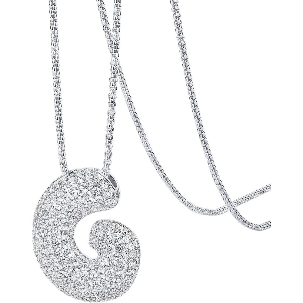 image:imagePAVOI 14K Gold Plated Cubic Zirconia Bubble Letter Initial Necklaces for Women Gold Balloon Necklace Letter Chunky Pendant NecklacesH