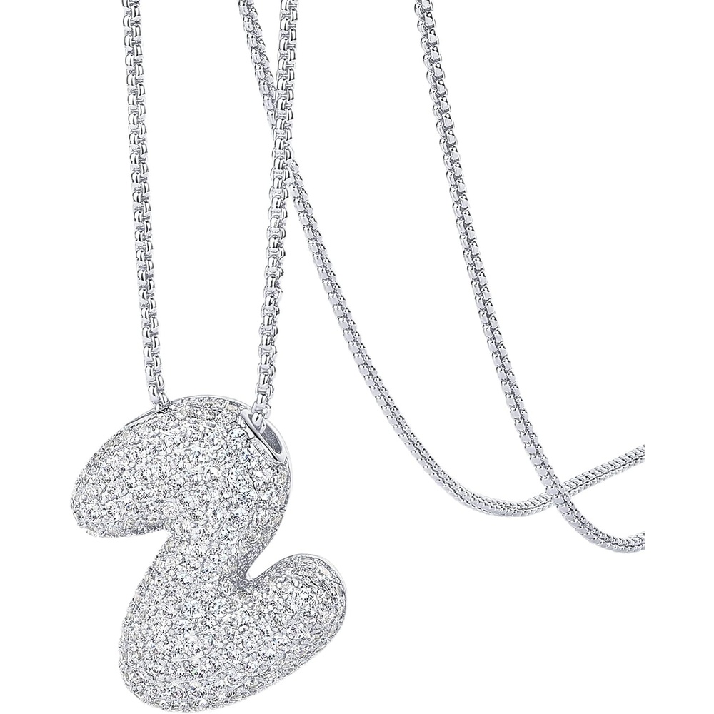 image:imagePAVOI 14K Gold Plated Cubic Zirconia Bubble Letter Initial Necklaces for Women Gold Balloon Necklace Letter Chunky Pendant NecklacesZ