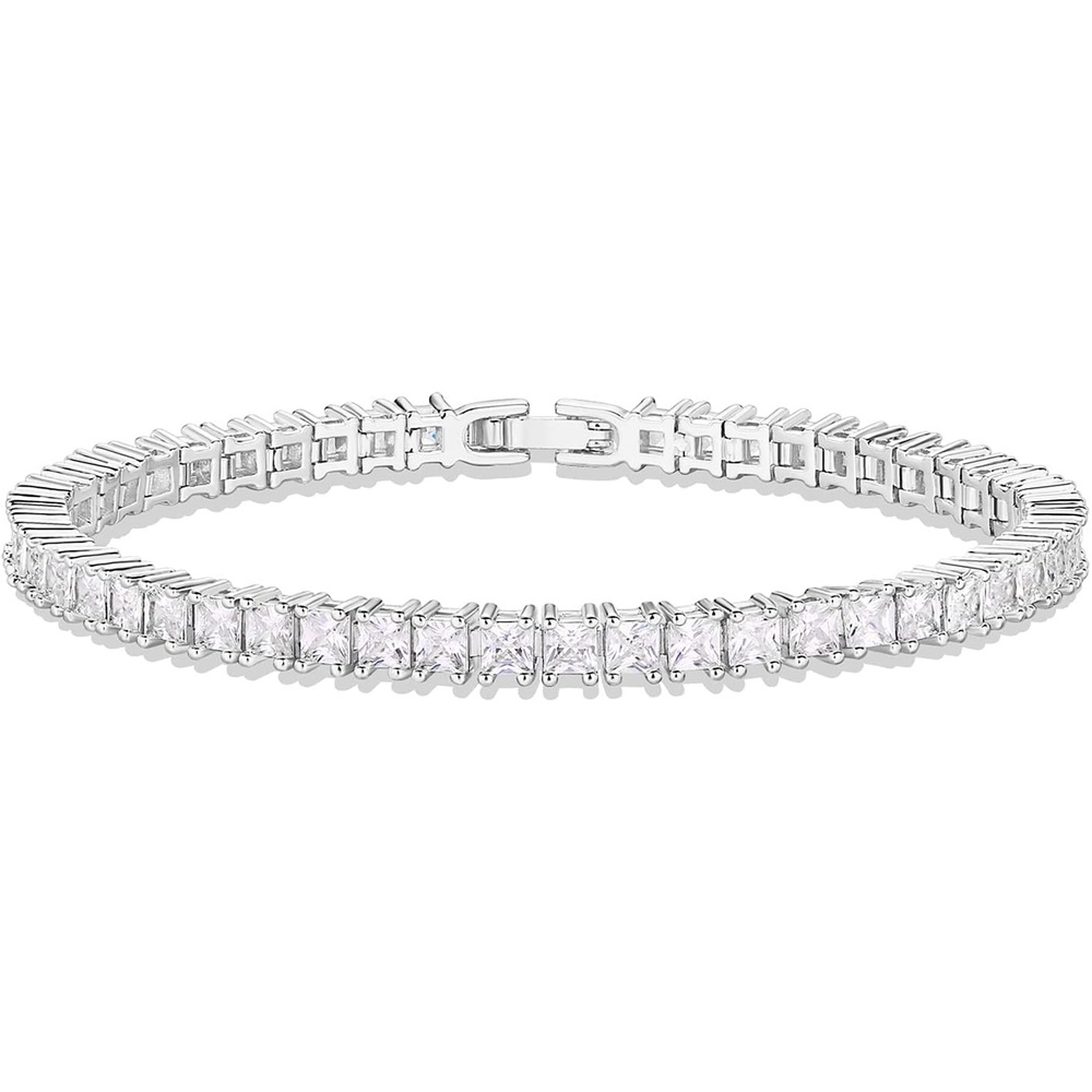 image:imagePAVOI 14K Gold Plated Cubic Zirconia Classic Tennis Bracelet  Gold Bracelets for Women  4mm CZ Size 6575 InchWhite Gold