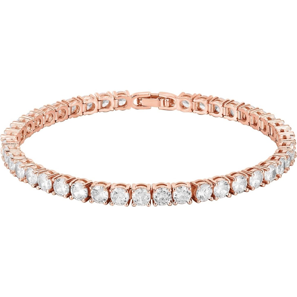 image:imagePAVOI 14K Gold Plated Cubic Zirconia Classic Tennis Bracelet  Gold Bracelets for Women  4mm CZRose Gold
