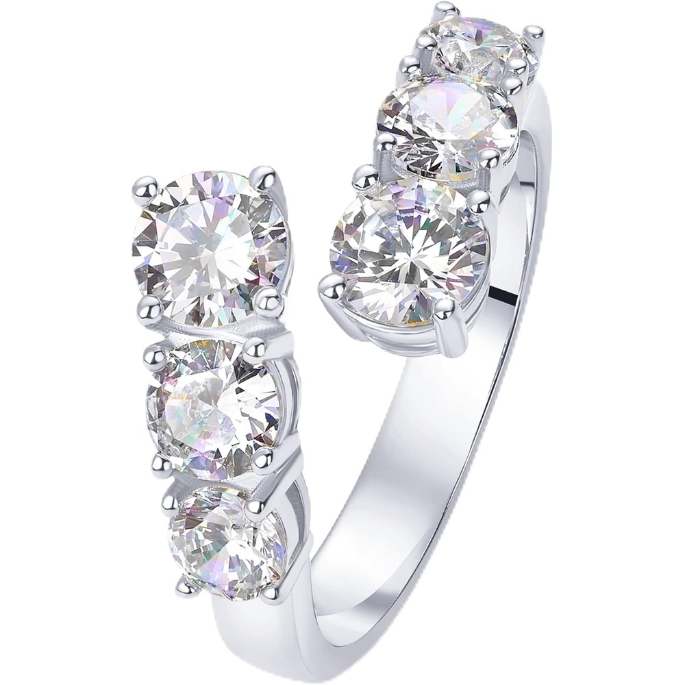 image:imagePAVOI 14K Gold Plated Cubic Zirconia Crossover Chunky Eternity Ring for Women Open Twist Stackable Bands CZ Statement RingsWhite Gold
