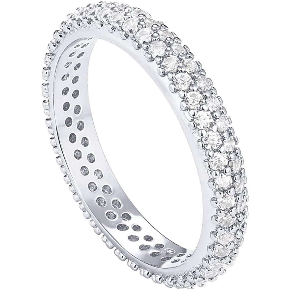 image:imagePAVOI 14K Gold Plated Cubic Zirconia Double Row Eternity Band for WomenWhite Gold