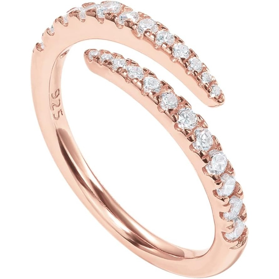 image:imagePAVOI 14K Gold Plated Cubic Zirconia Open Twist Eternity Band for WomenRose Gold