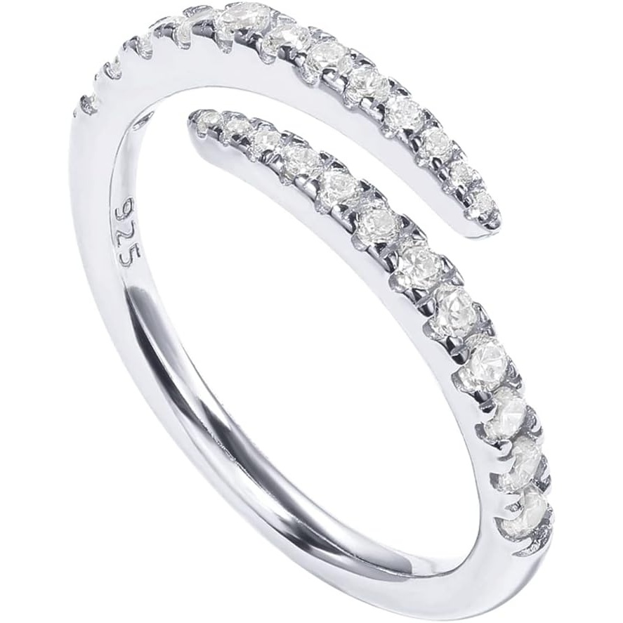 image:imagePAVOI 14K Gold Plated Cubic Zirconia Open Twist Eternity Band for WomenWhite Gold