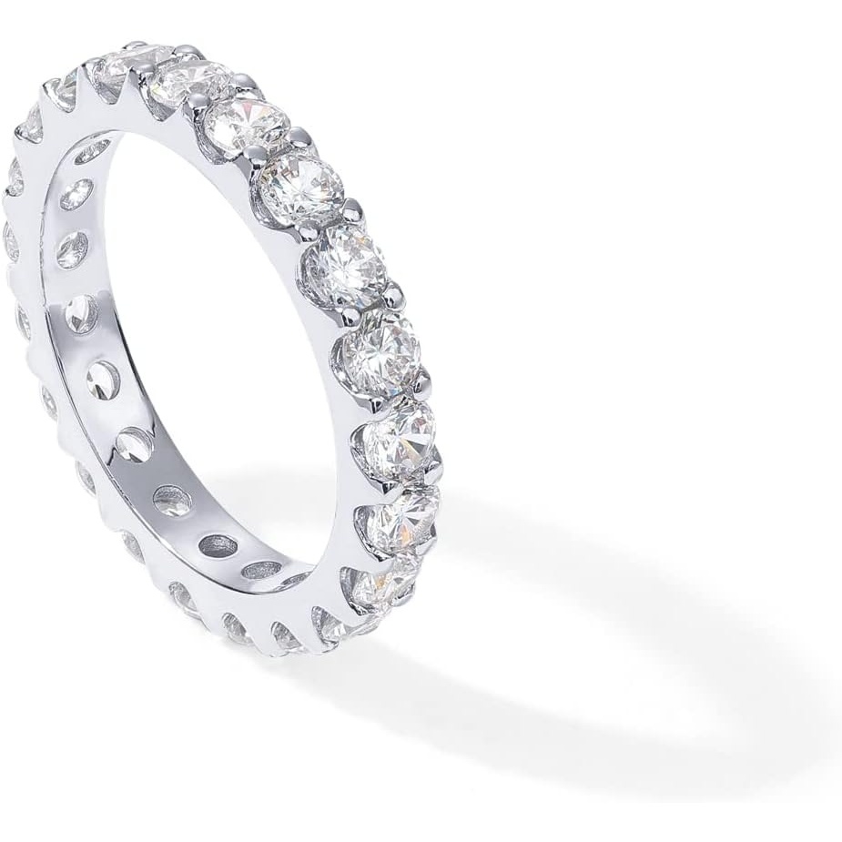 image:imagePAVOI 14K Gold Plated Cubic Zirconia Stackable Eternity Ring 30mm Gold Wedding Ring for Women Promise Band Stacking Jewelry Trendy Wedding Bands for womenWhite Gold