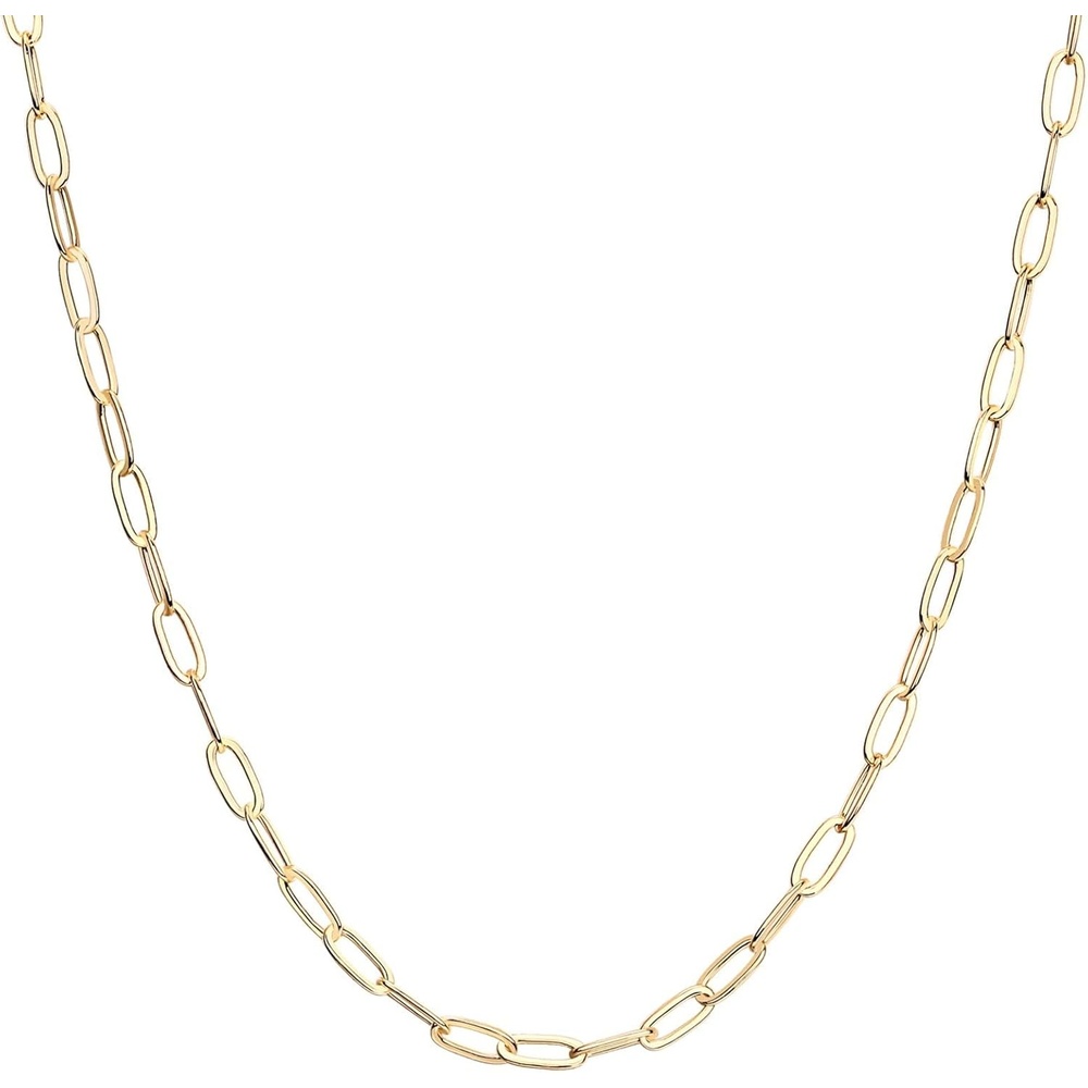 image:imagePAVOI 14K Gold Plated Curb Paperclip Box Sphere Bead Snake Herringbone and Figaro Chain Adjustable NecklaceYellow Gold