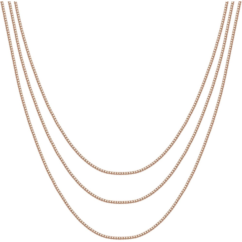 image:imagePAVOI 14K Gold Plated Dainty Layering Necklaces for Women Snake Chain Curb Link Paperclip Layered Chains Trendy Layering NecklaceRose Gold