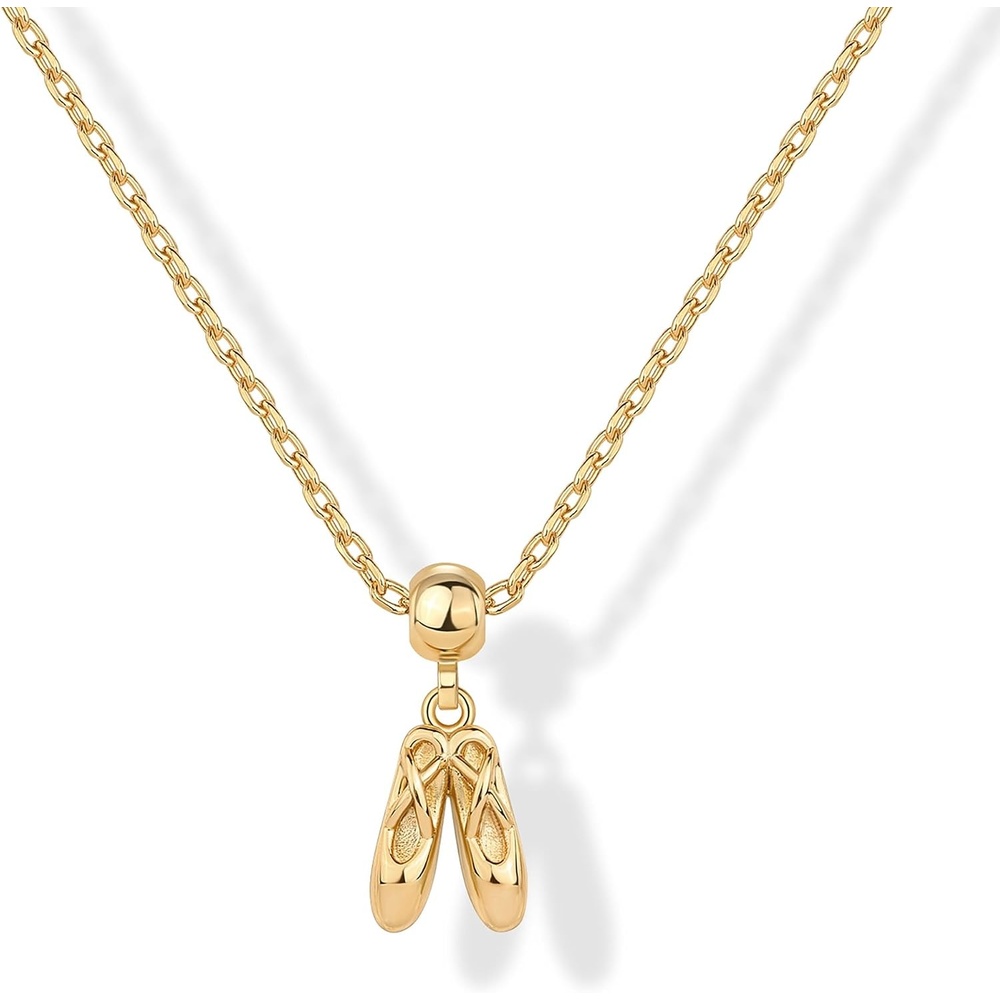 image:imagePAVOI 14K Gold Plated Dainty Necklace with Charms Adjustable Chain Gold Charm Necklace for Women Small Motif Removable Pendants Cute Evil Eye Flower Cornicello Sports Religious Jewelry GiftsYellow Gold