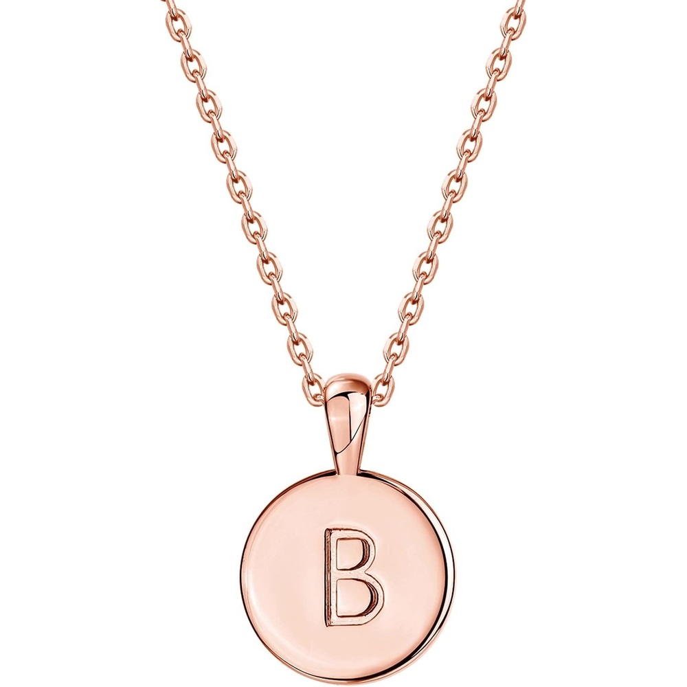 image:imagePAVOI 14K Gold Plated Initial Letter Pendant Necklace for Women Gold Alphabetical Initial Necklace B