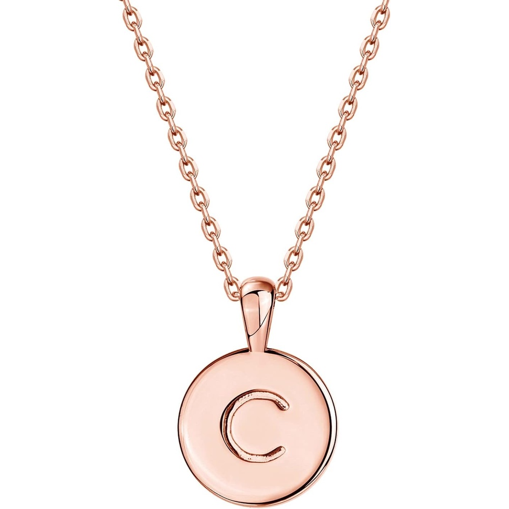 image:imagePAVOI 14K Gold Plated Initial Letter Pendant Necklace for Women Gold Alphabetical Initial Necklace C