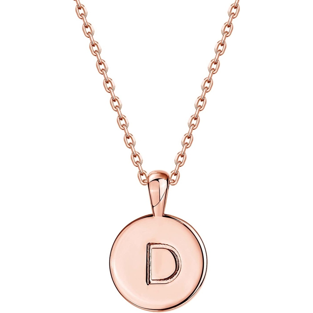 image:imagePAVOI 14K Gold Plated Initial Letter Pendant Necklace for Women Gold Alphabetical Initial Necklace D