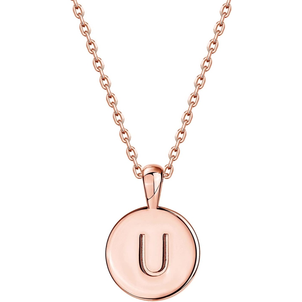 image:imagePAVOI 14K Gold Plated Initial Letter Pendant Necklace for Women  Gold Alphabetical Initial Necklace U