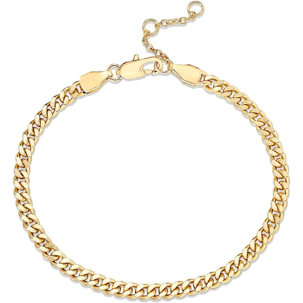 image:imagePAVOI 14K Gold Plated PaperclipCurbFigaro Chain Adjustable Bracelet for WomenYellow Gold