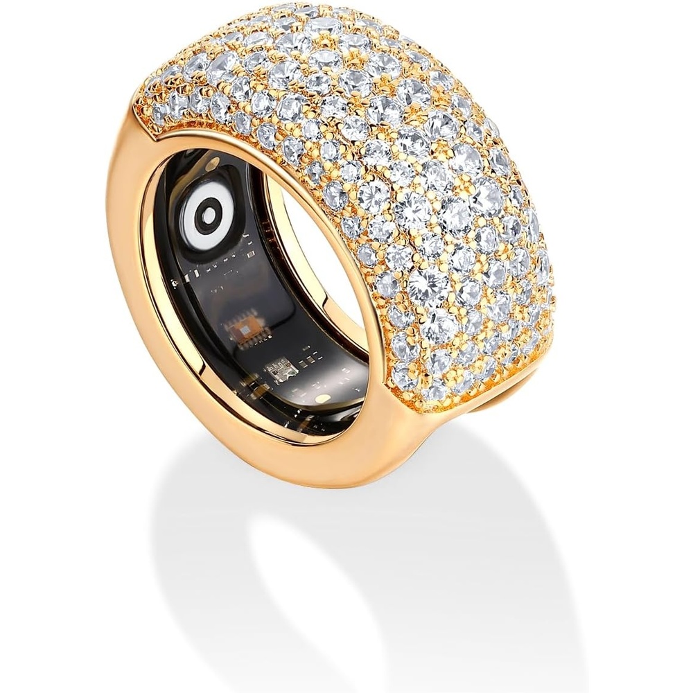 image:imagePAVOI 14K Gold Plated Pave Smart Ring Cover Compatible with Oura Ring Gen 4Yellow Gold
