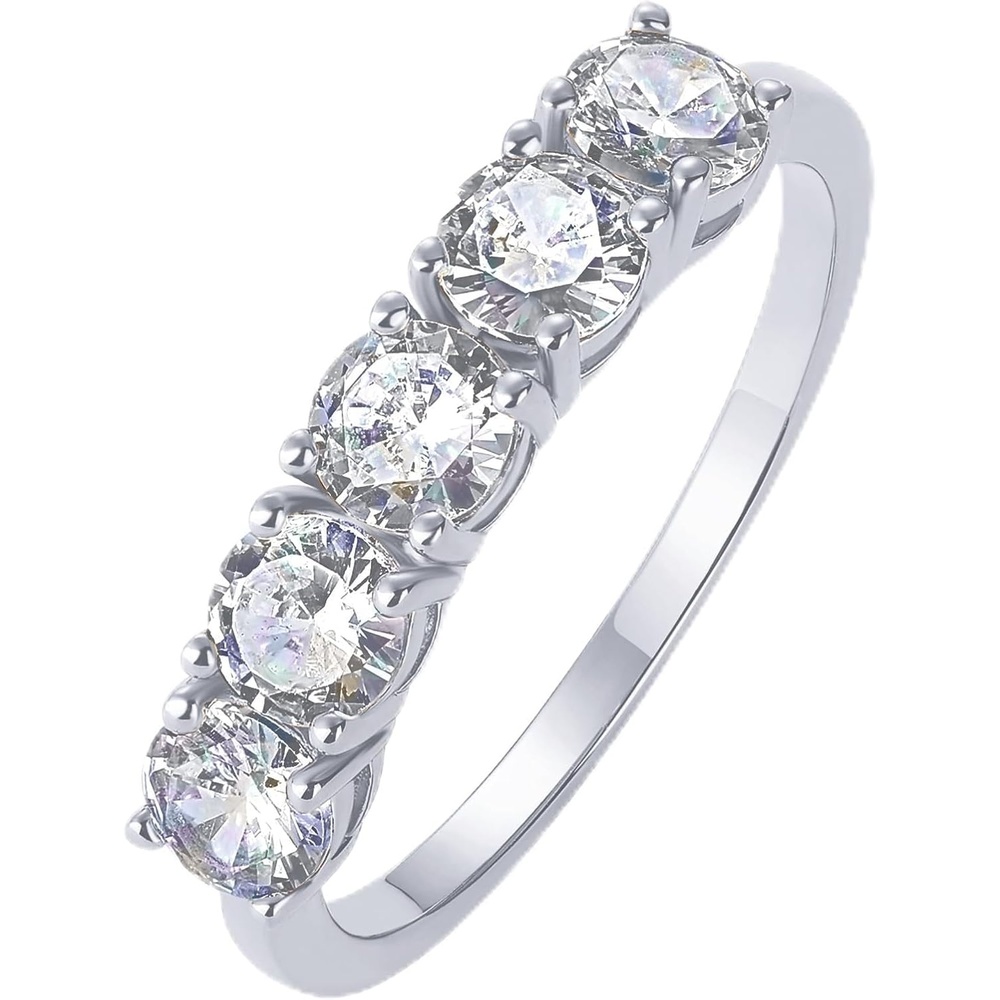 image:imagePAVOI 14K Gold Plated Premium Cubic Zirconia Engagement Ring for Women Promise Eternity Ring JewelryWhite Gold