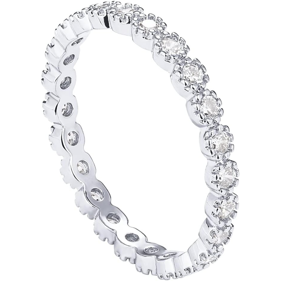 image:imagePAVOI 14K Gold Plated Rings Cubic Zirconia Band Marquise Milgrain Eternity Bands Gold Rings for WomenWhite Gold